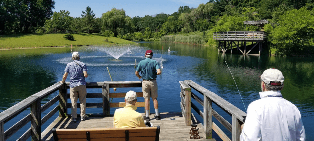 Fishing with friends at Charlestown senior living community Fishing with friends at Charlestown senior living community