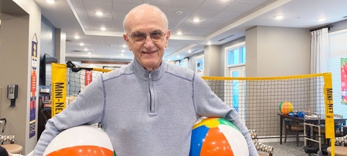 WRC Trib Local Feature-March 22 Residents at Windsor Run prepare for a game of chair volleyball, one of the many activities enjoyed at the Erickson Senior Living community.
