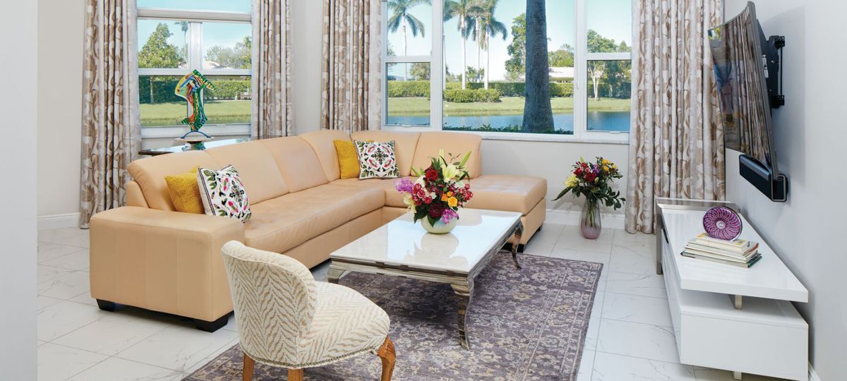 Interior shot of a spacious and open living room in an Erickson apartment home.
