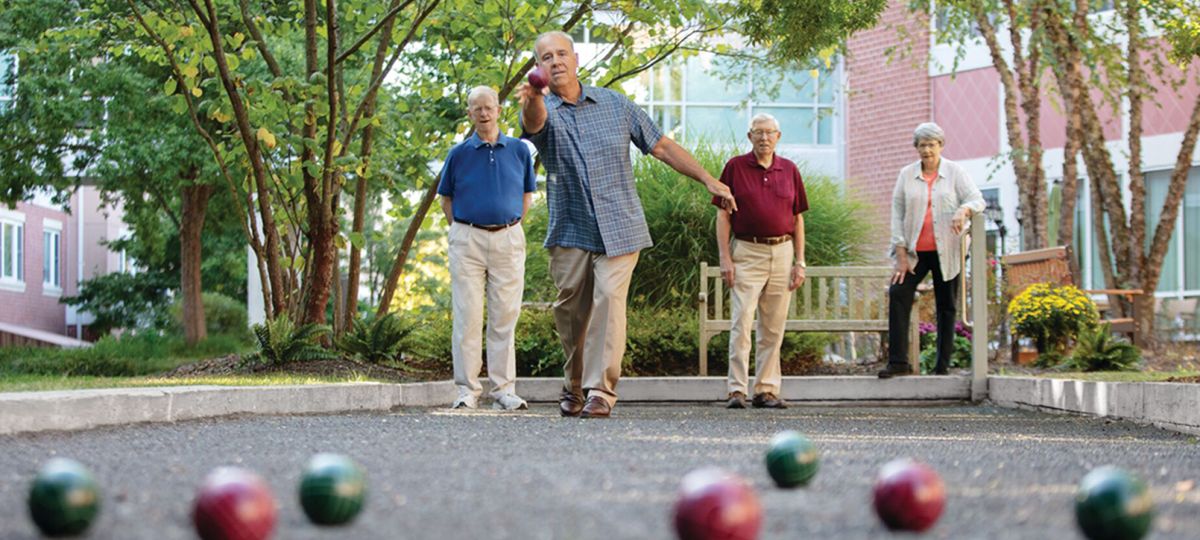 Residents playing bocce