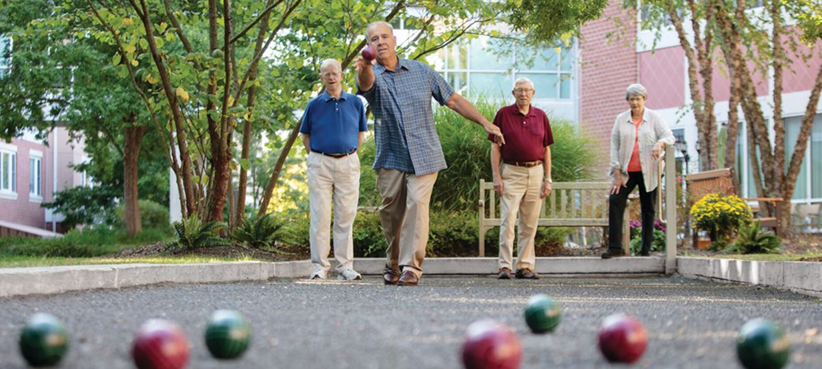 Residents playing bocce Residents playing bocce