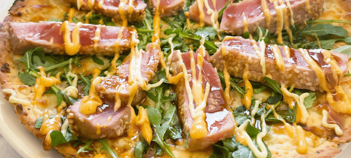 Sesame tuna pizza Sesame tuna pizza