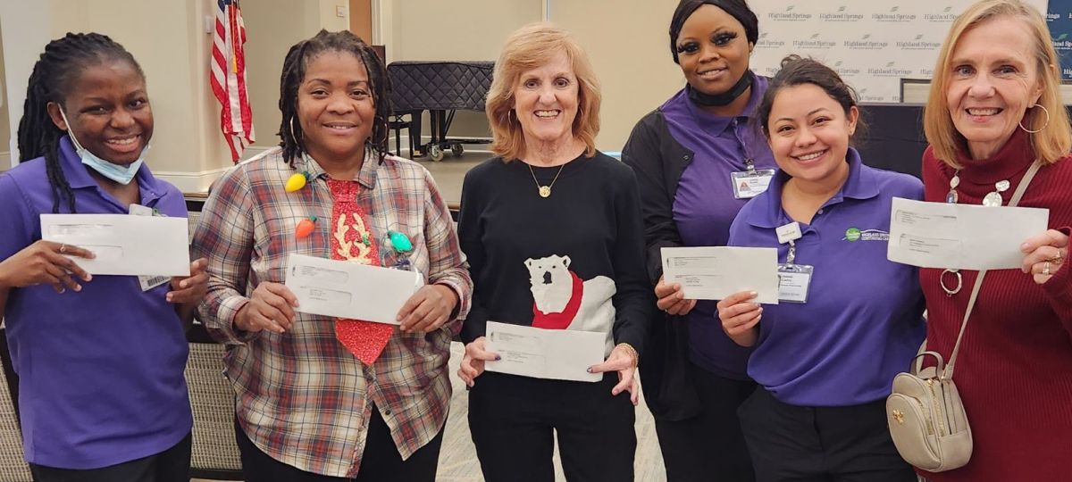 Residents from Highland Springs contribute to the Staff Appreciation Fund to thank employees for a job well done.