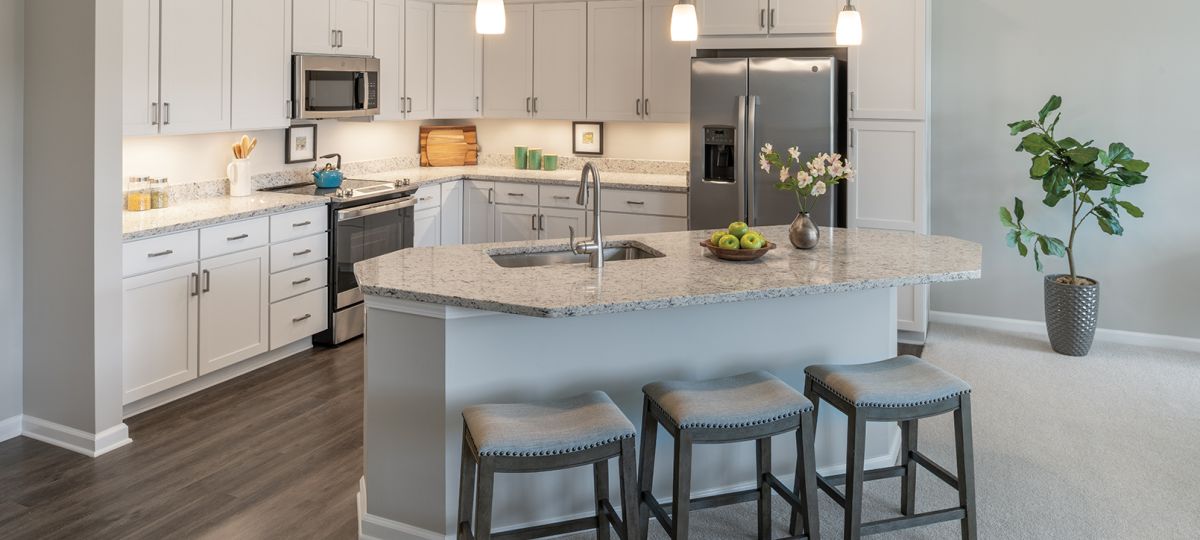 View of open kitchen in the Rutherford space