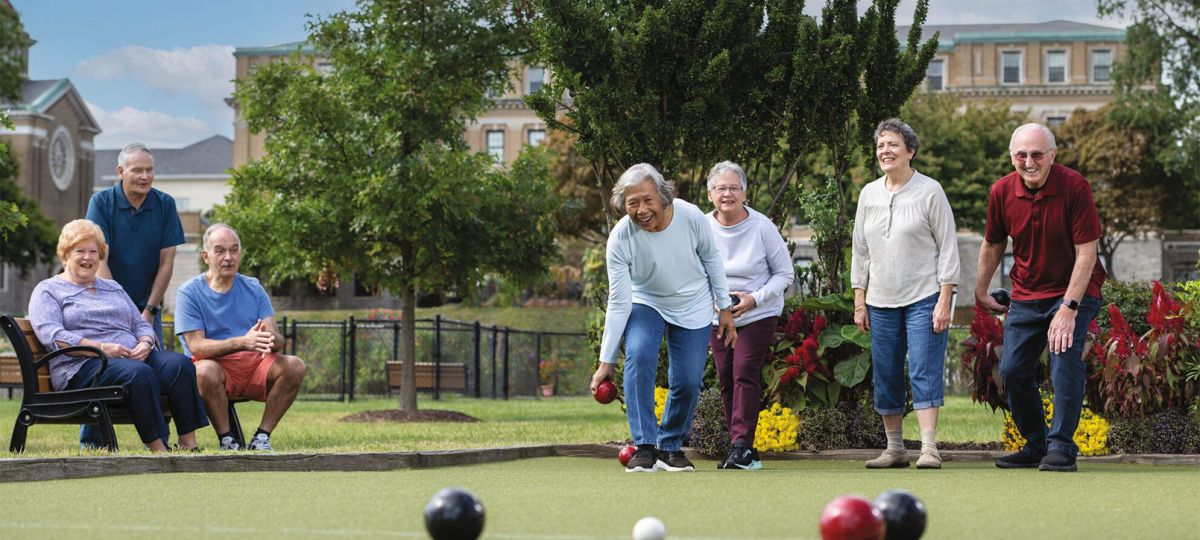 People playing bocce