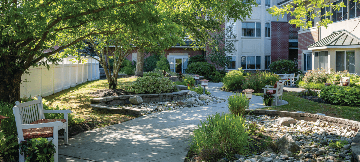 Walking path and green space