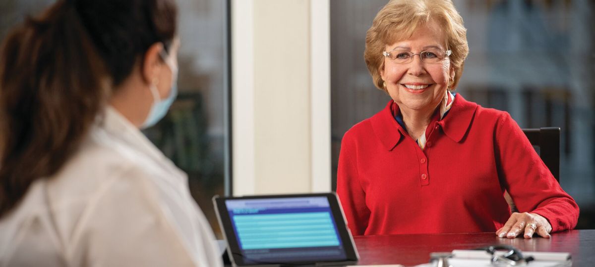 Woman and health care worker