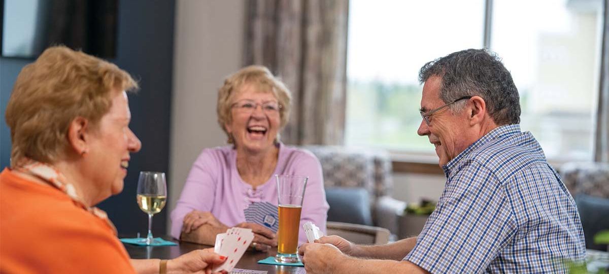 Residents enjoying a game of cards