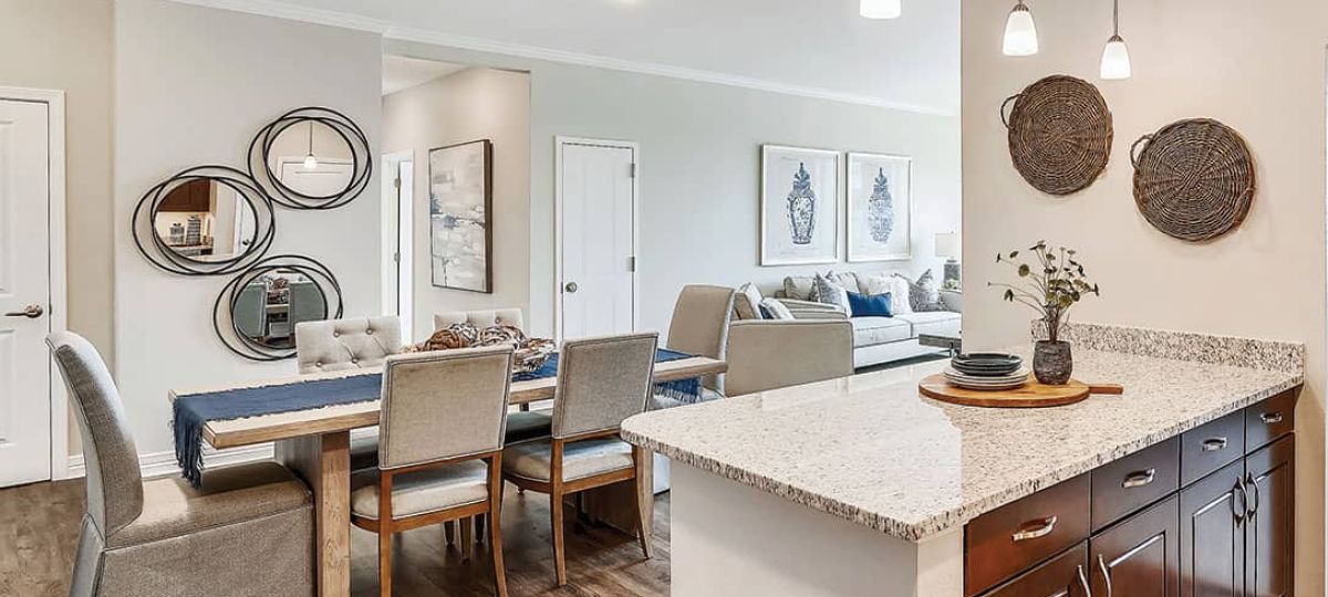 Kitchen, Dining, and Living Area at Tallgrass Creek