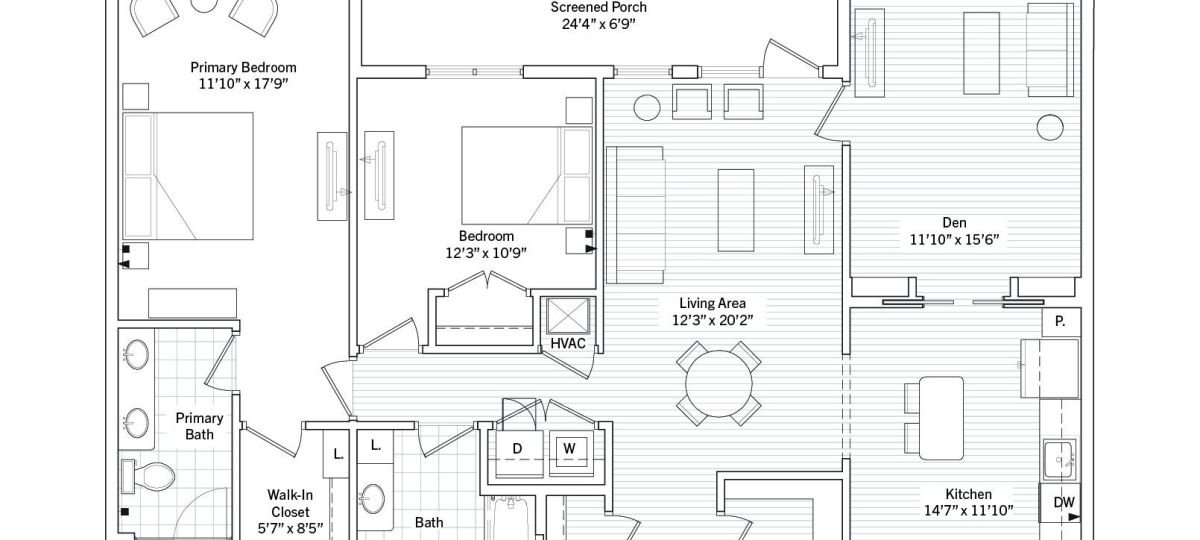 Oxford Hills - Deluxe Two Bedroom - Floorplan