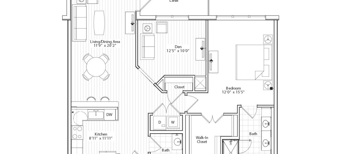 1BR floor plan