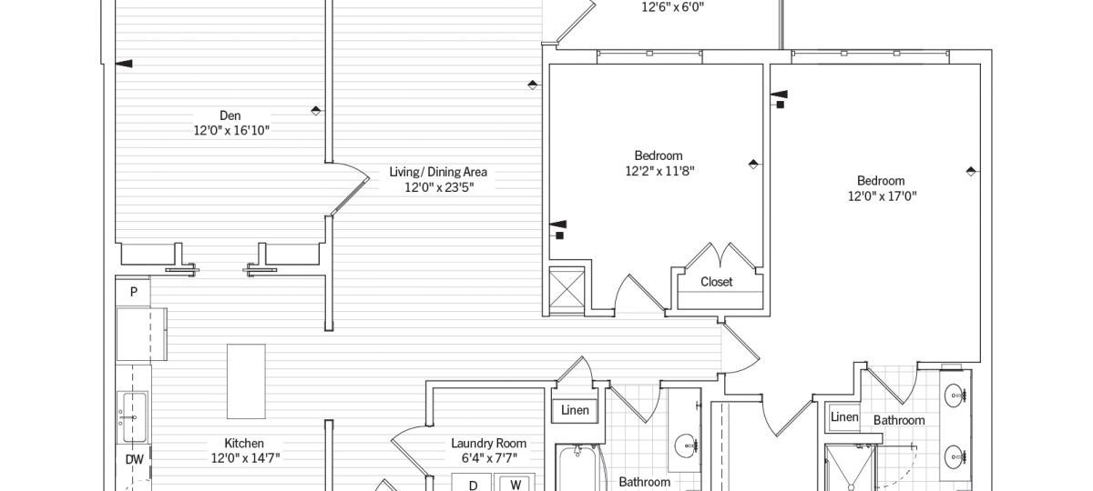 Extra Large 2BR floor plan