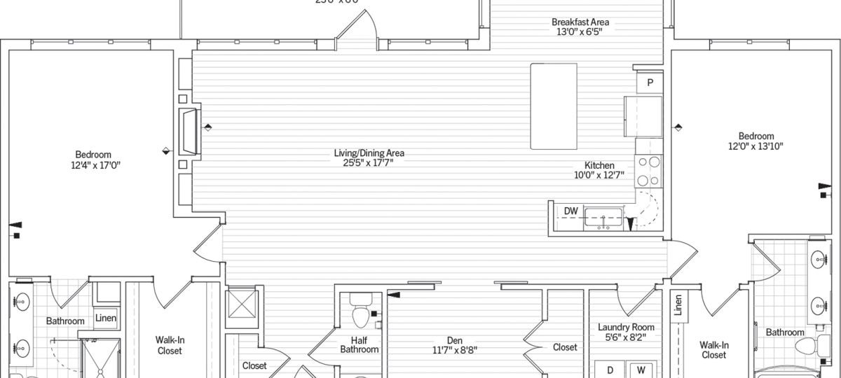 Deluxe 2BR floor plan