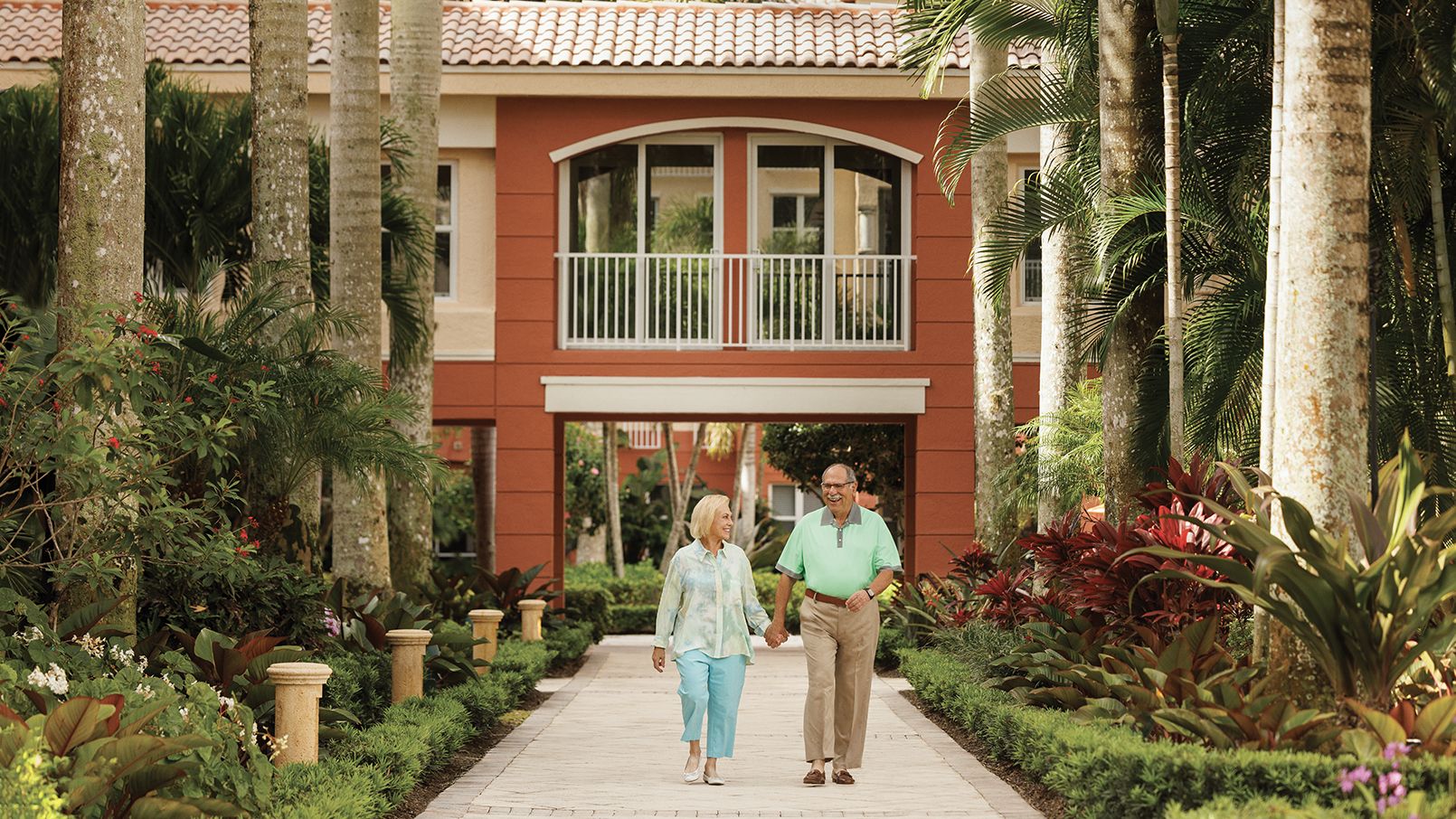 couple walking on the property