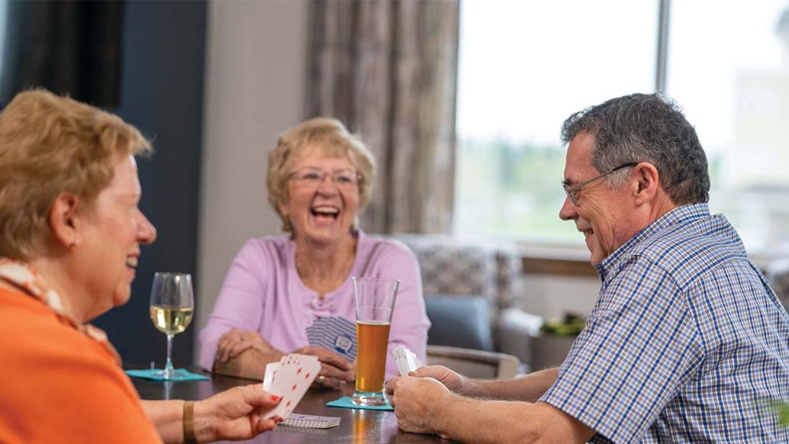 Residents enjoying a game of cards