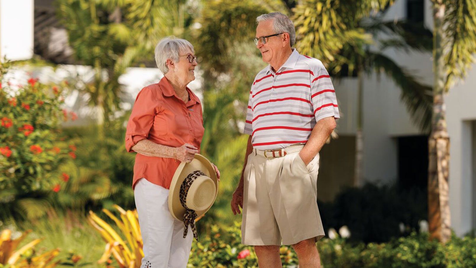 Two residents enjoying a walk