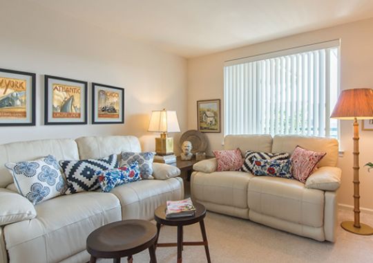 Living room in the Manchester apartment home.