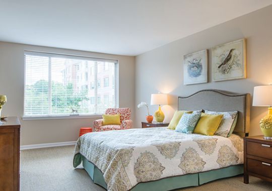 Bedroom in Manchester apartment home.