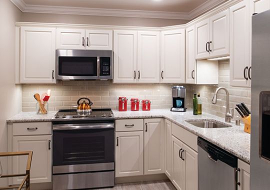 Kitchen in the Fairmont apartment home.
