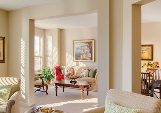 Living room in the Newbury apartment home.
