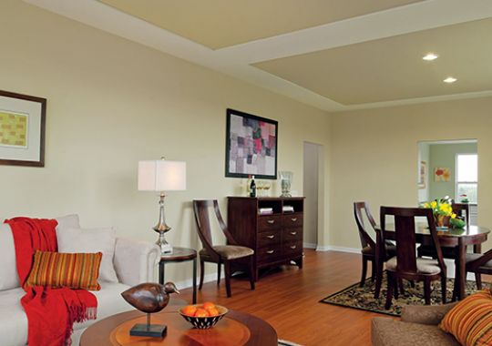 Living room in the Washington apartment home.