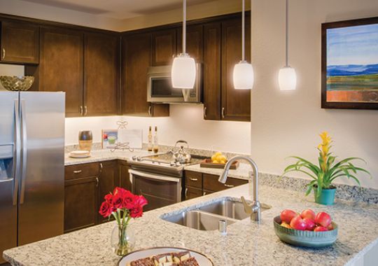 Kitchen in the McKinley apartment home.