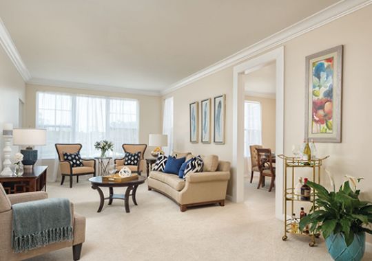 Living room in the Somerton apartment home.