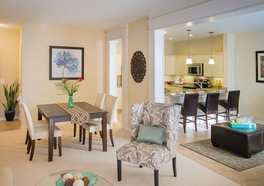 Image of the Somerton living room and dining room.