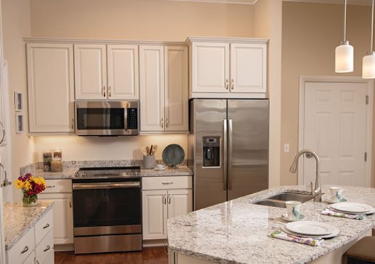 Kitchen in apartment home.