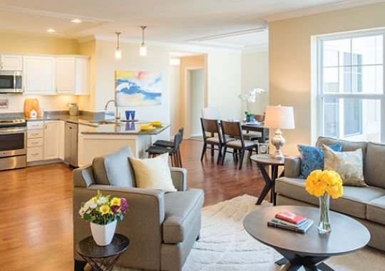 Living room in apartment home.