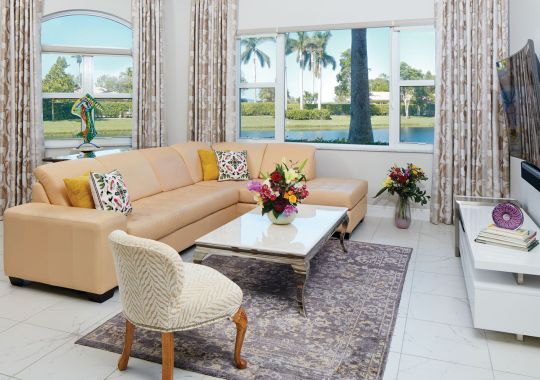 Interior shot of a spacious and open living room in an Erickson apartment home.