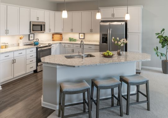 View of open kitchen in the Rutherford space