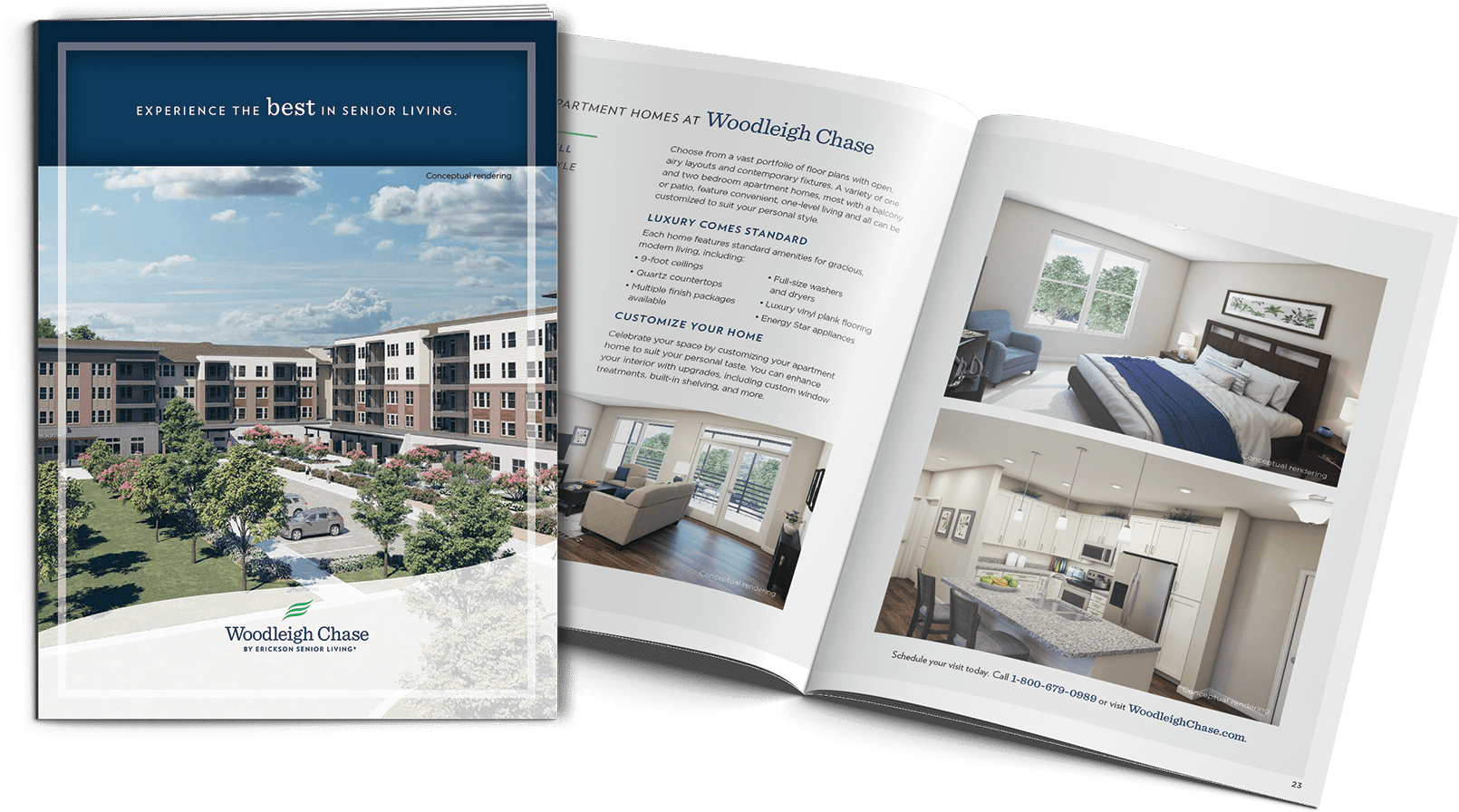 Woodleigh Chase brochure cover and interior spread.