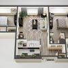 3D floor plan of the Flagstaff apartment at Eagle's Trace Senior Living in Houston, TX
