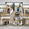 3D floor plan of the Garfield apartment at Lantern Hill Senior Living in New Providence, NJ.
