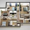 3D floor plan of the Jefferson apartment at Charlestown Senior Living in Catonsville, MD