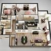 3D floor plan of the Lancaster apartment at Seabrook Senior Living in Tinton Falls, NJ