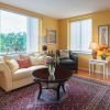 Living room in Greenwich apartment home. 