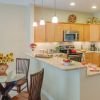 View of kitchen and dining area.