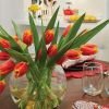 Flower vase on dining table