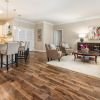 Open plan of Walton apartment living room. 