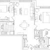 2D floor plan for the Fairmont apartment at Maris Grove Senior Living in Glen Mills, PA.