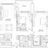 2D floor plan for the Kingston apartment at Maris Grove Senior Living in Glen Mills, PA.