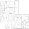 2D floor plan of the Stella apartment at Siena Lakes Senior Living in Naples, FL.