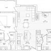2D floor plan of the Baleno apartment at Siena Lakes Senior Living in Naples, FL.