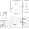 2D floor plan of the Carlisle apartment at Windsor Run Senior Living in Matthews, NC.