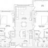 2D floor plan of the Corallo II apartment at Siena Lakes Senior Living in Naples, FL.
