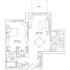 2D floor plan for the Dawson apartment at Fox Run Senior Living in Novi, MI