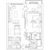 2D floor plan for the Dover apartment at Oak Crest Senior Living in Parkville, MD.