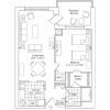 2D floor plan of the Dover apartment at Riderwood Senior Living in Silver Spring, MD.